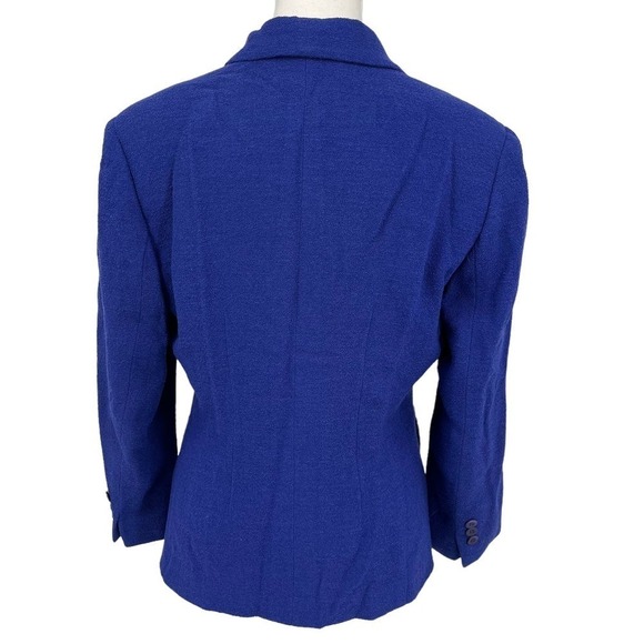 Vintage Emanuel by Emanuel Ungaro Petite Blazer Wool Blend Blue 6 Petite - Picture 2 of 7